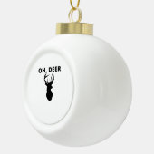 Oh Deer Oh Dear Whimsical Art Style  Keramische Bal Ornament (Rechts)