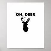 Oh Deer Oh Dear Whimsical Art Style  Poster (Voorkant)