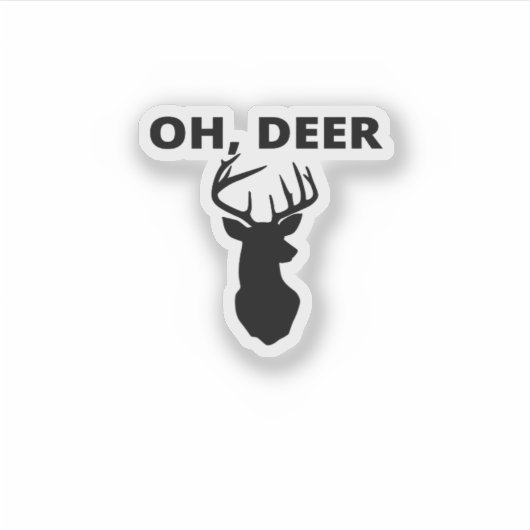 Oh Deer Oh Dear Whimsical Art Style Sticker (Voorkant)