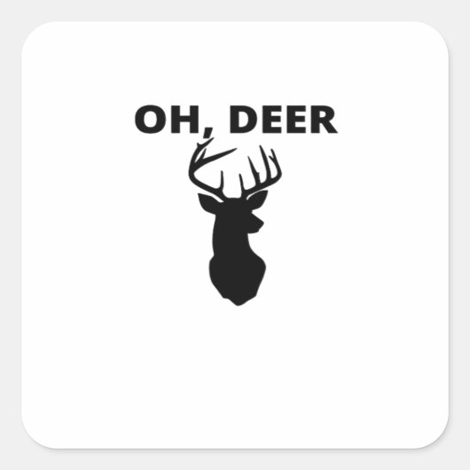 Oh Deer Oh Dear Whimsical Art Style  Vierkante Sticker (Voorkant)