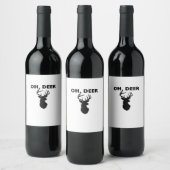 Oh Deer Oh Dear Whimsical Art Style  Wijn Etiket (Flessen)