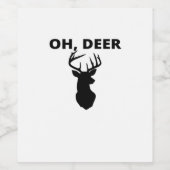 Oh Deer Oh Dear Whimsical Art Style  Wijn Etiket (Enkel label)