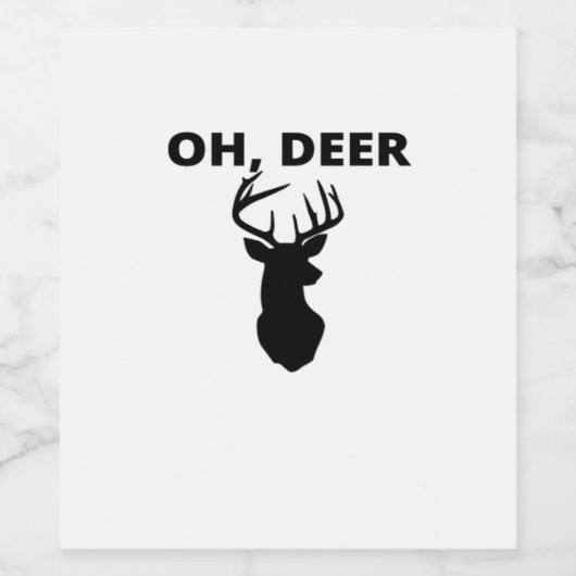 Oh Deer Oh Dear Whimsical Art Style  Wijn Etiket (Enkel label)