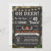 Oh Deer Old Buck Camo Birthday Uitnodiging (Voorkant)