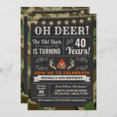 Oh Deer Old Buck Camo Birthday Uitnodiging (Voorkant / Achterkant)