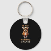 Oh Deer Outstanding In My Field Funny HumoKeychain Sleutelhanger (Voorkant)