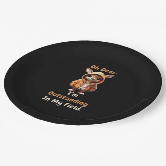 Oh Deer Outstanding In My Field Funny Humor Papieren Bordje (Gekanteld)