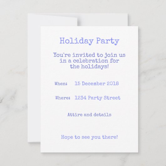 Oh Deer Party Uitnodigingen (Achterkant)