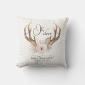 Oh Deer Pasgeboren Baby Fotokussen – Woodland Flor Kussen (Voorkant)