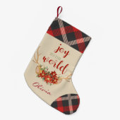 Oh Deer Pink Ears en Woodland Antlers Kleine Kerstsok (Voorkant (Hangend))