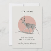 Oh Deer Prettige feestdagen minimalistische modern Feestdagenkaart (Voorkant)
