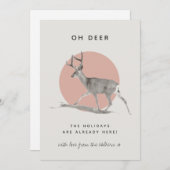 Oh Deer Prettige feestdagen minimalistische modern Feestdagenkaart (Voorkant / Achterkant)