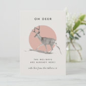 Oh Deer Prettige feestdagen minimalistische modern Feestdagenkaart (Staand voorkant)