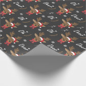 Oh Deer Pun Christmas Reindeer Cadeaupapier (Hoek)