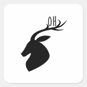 Oh Deer Pun Creatieve Stijl Vierkante Sticker