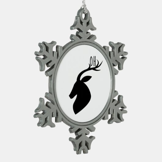 Oh Deer Pun Creative Style Tin Sneeuwvlok Ornament (Links)