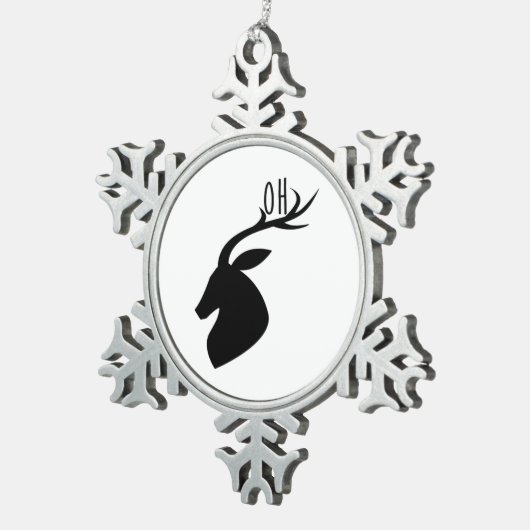 Oh Deer Pun Creative Style  Tin Sneeuwvlok Ornament (Rechts)
