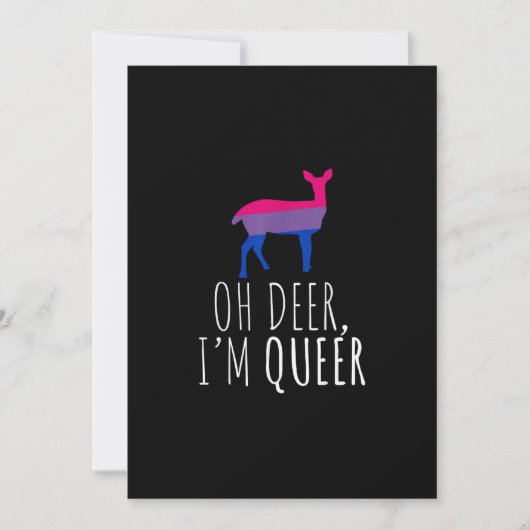 Oh Deer Queer Bisexual Pride Gay Flat Holiday Card Feestdagenkaart (Voorkant)