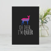 Oh Deer Queer Bisexual Pride Gay Flat Holiday Card Feestdagenkaart (Staand voorkant)