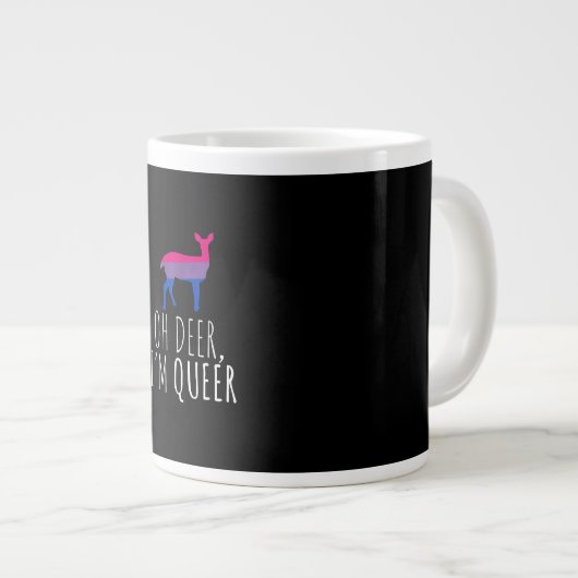 Oh Deer Queer Bisexual Pride Gay Lesbian Design  Grote Koffiekop (Voorkant rechts)