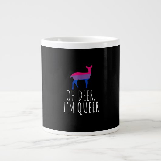 Oh Deer Queer Bisexual Pride Gay Lesbian Design  Grote Koffiekop (Voorkant)