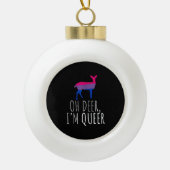 Oh Deer Queer Bisexual Pride Gay Lesbian Design  Keramische Bal Ornament (Voorkant)