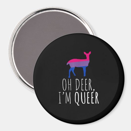 Oh Deer Queer Bisexual Pride Gay Lesbian Design  Magneet (Voorkant / Achterkant)