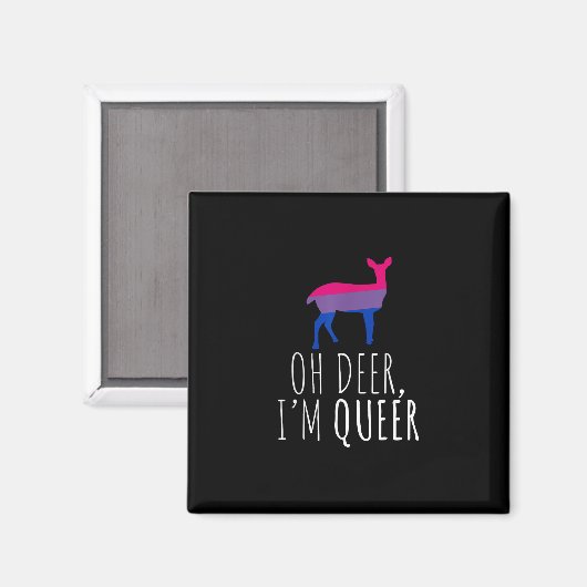 Oh Deer Queer Bisexual Pride Gay Lesbian Design  Magneet (Voorkant / Achterkant)