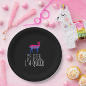 Oh Deer Queer Bisexual Pride Gay Lesbian Design  Papieren Bordje (Feest)