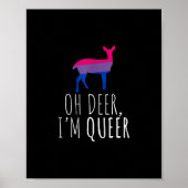 Oh Deer Queer Bisexual Pride Gay Lesbian Design  Poster (Voorkant)