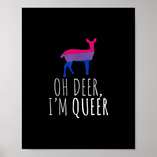 Oh Deer Queer Bisexual Pride Gay Lesbian Design  Poster (Voorkant)