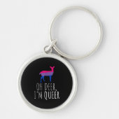 Oh Deer Queer Bisexual Pride Gay Lesbian Design  Sleutelhanger (Voorkant)