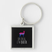 Oh Deer Queer Bisexual Pride Gay Lesbian Design  Sleutelhanger (Voorkant)