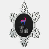Oh Deer Queer Bisexual Pride Gay Lesbian Design  Tin Sneeuwvlok Ornament (Rechts)