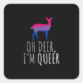 Oh Deer Queer Bisexual Pride Gay Lesbian Design Vierkante Sticker (Voorkant)