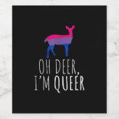 Oh Deer Queer Bisexual Pride Gay Lesbian Design Wijn Etiket (Enkel label)