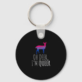 Oh Deer Queer Bisexual Pride Gay Lesbian DKeychain Sleutelhanger (Voorkant)
