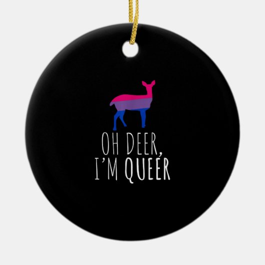 Oh Deer Queer Bisexual Pride Gay Lesbian DOrnament Keramisch Ornament (Voorkant)