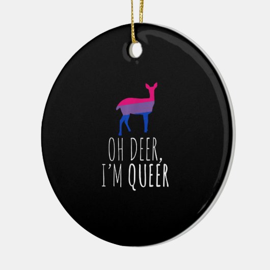 Oh Deer Queer Bisexual Pride Gay Lesbian DOrnament Keramisch Ornament (Links)