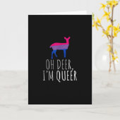 Oh Deer Queer Bisexual Pride GFolded Greeting Card Kaart (Gele Bloem)