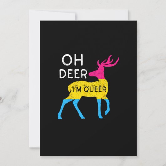 Oh Deer Queer Colorful Pride Flag Celebration Feestdagenkaart (Voorkant)