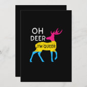 Oh Deer Queer Colorful Pride Flag Celebration Feestdagenkaart (Voorkant / Achterkant)