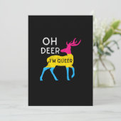 Oh Deer Queer Colorful Pride Flag Celebration Feestdagenkaart (Staand voorkant)