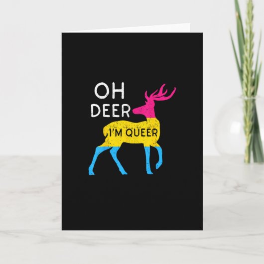 Oh Deer Queer Colorful Pride Flag Celebration Kaart (Voorkant)