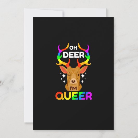 Oh Deer Queer Creative Modern Style Feestdagenkaart (Voorkant)