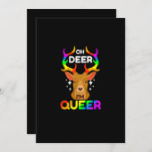 Oh Deer Queer Creative Modern Style Feestdagenkaart (Voorkant / Achterkant)