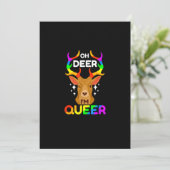Oh Deer Queer Creative Modern Style Feestdagenkaart (Staand voorkant)