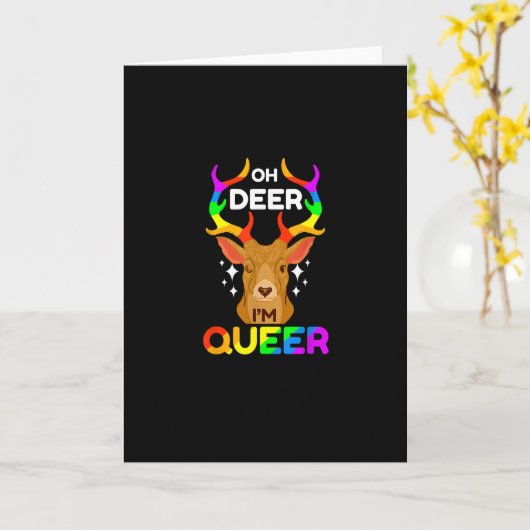 Oh Deer Queer Creative Modern Style Kaart (Gele Bloem)