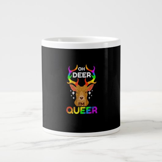 Oh Deer Queer Funny LGBTQ Pride Awareness  Grote Koffiekop (Voorkant)