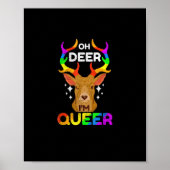 Oh Deer Queer Funny LGBTQ Pride Awareness  Poster (Voorkant)